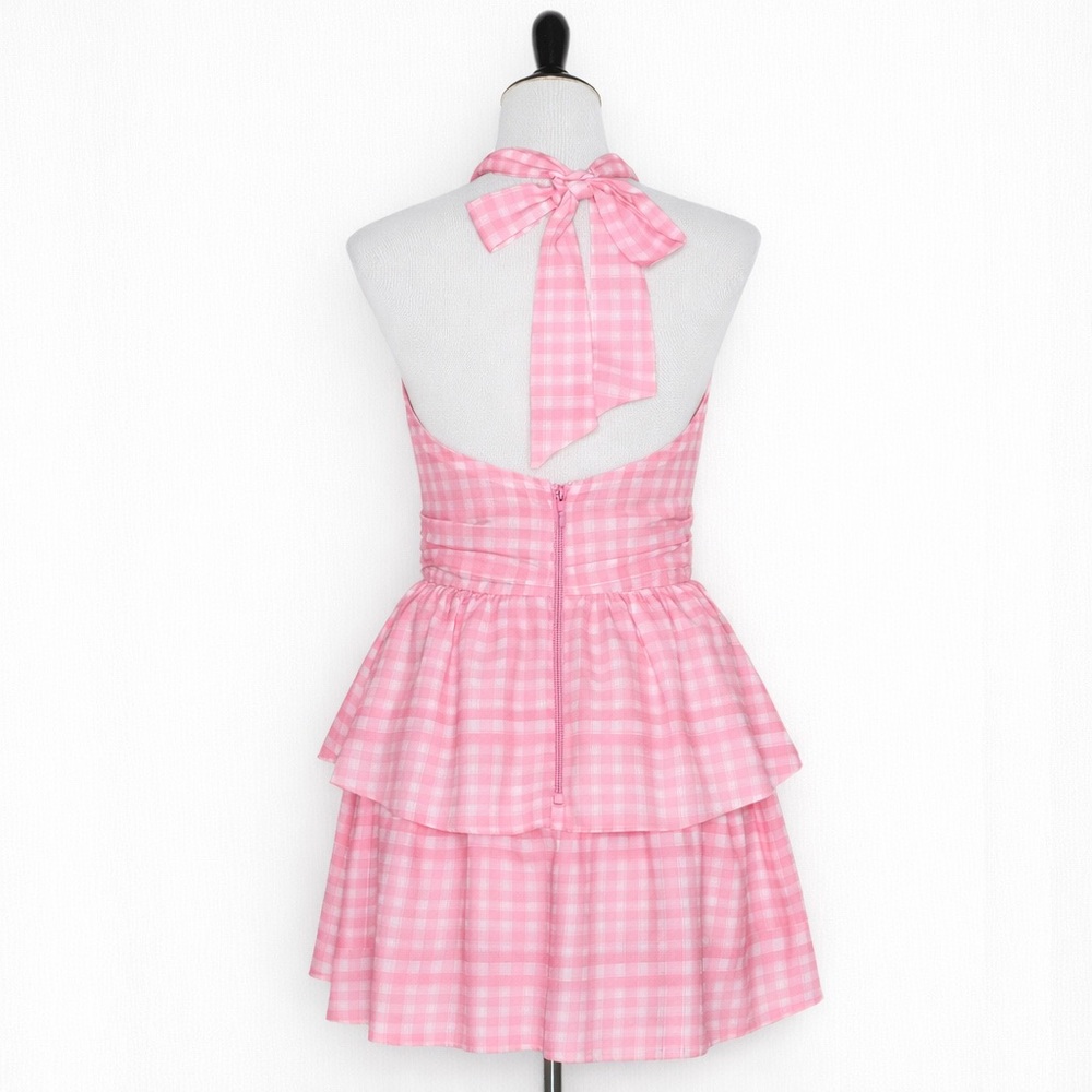 Hello Molly Pink Gingham Halter Mini Dress - Picture 7 of 12